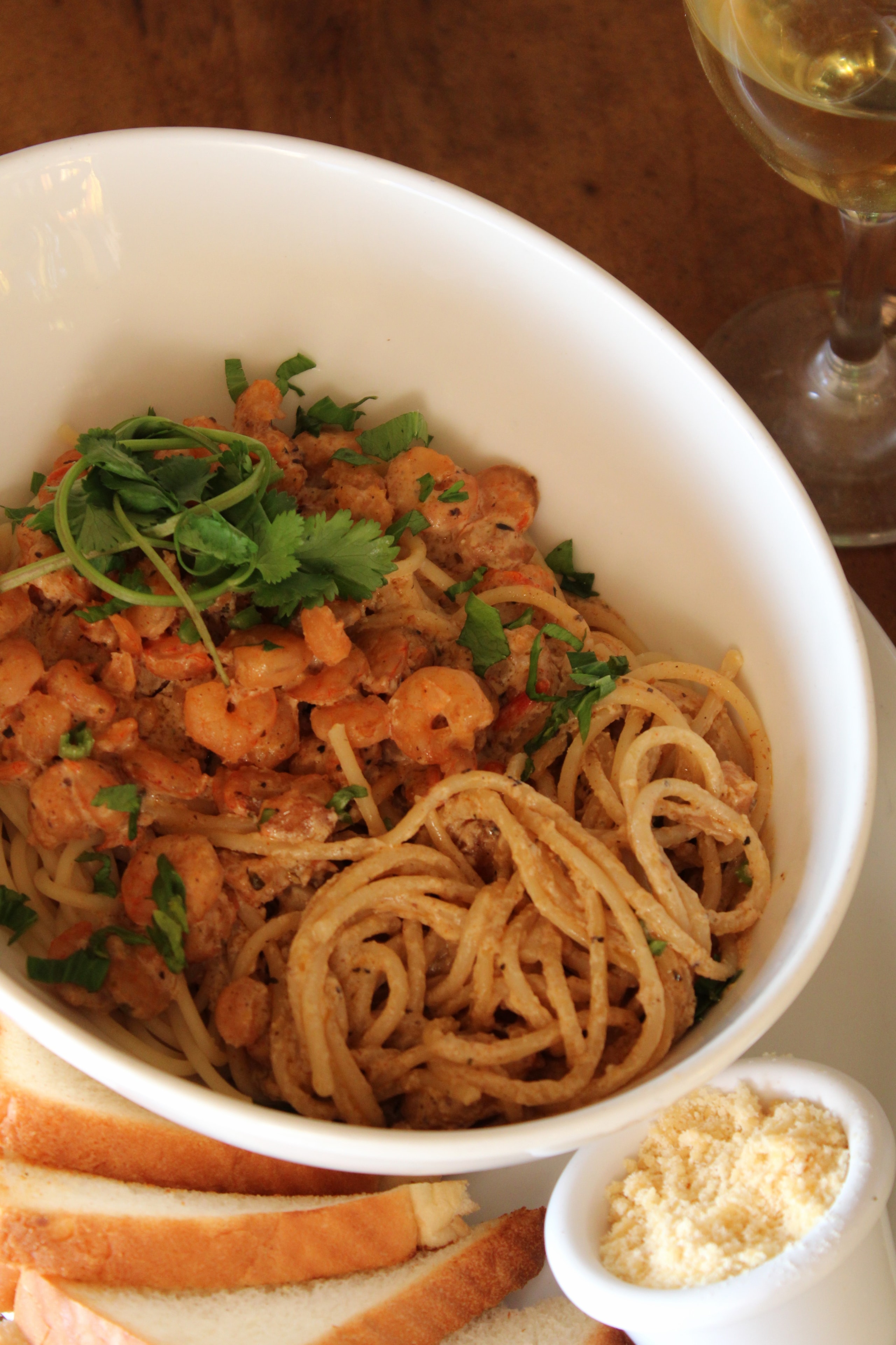 Shrimp pasta dish